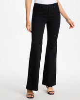 Black Petite Girlfriend Flared Leg Jeans