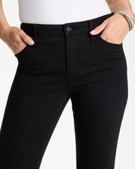 Black Petite Girlfriend Flared Leg Jeans
