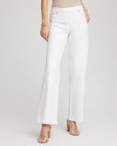 Natural Seeded Petite Seeded Pull-On Wide-Leg Jeans