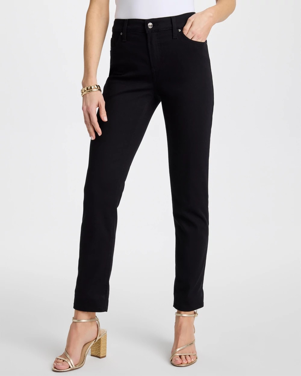 Black So Slimming Petite Girlfriend Ankle Jeans