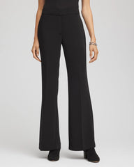 Black Crepe Flared Trouser Pants