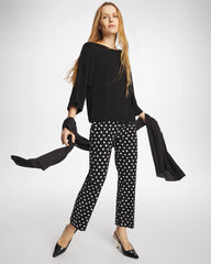 Black Matte Jersey Bubble Hem Top