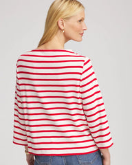 Love Letter Red Bateau Neck Stripe Top