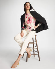 Sweet Blossom Printed Bateau Dolman Pullover
