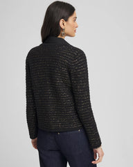 Black Shine Cropped Cardigan