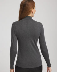 Graphite Gray Ella Rhinestone Mockneck Sweater