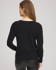 Black Embellished Cashmere Pullover Sweater