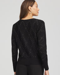 Black Ella Embellished Dolman Pullover Sweater