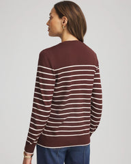Cacao Ella Striped Long-Sleeve Cardigan