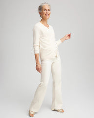 English Cream Embellished Crewneck Cardigan