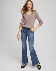 Taupe Heather Ella Embellished V-Neck Sweater