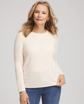 Cream Crewneck Cashmere Pullover Sweater