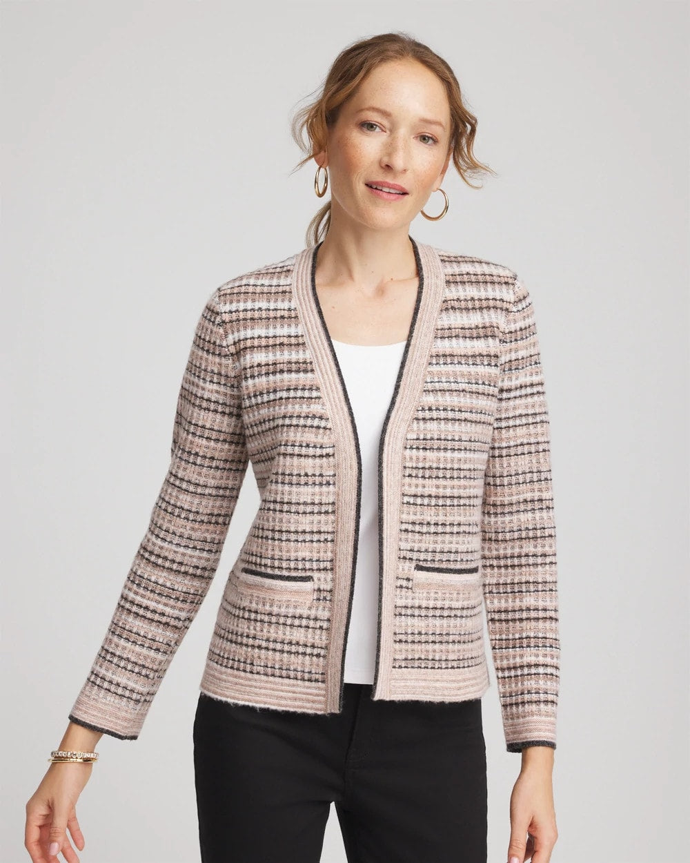 Black Sunset Abstract Sweater Jacket