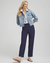 Passport Blue Fly Front Ankle Pants