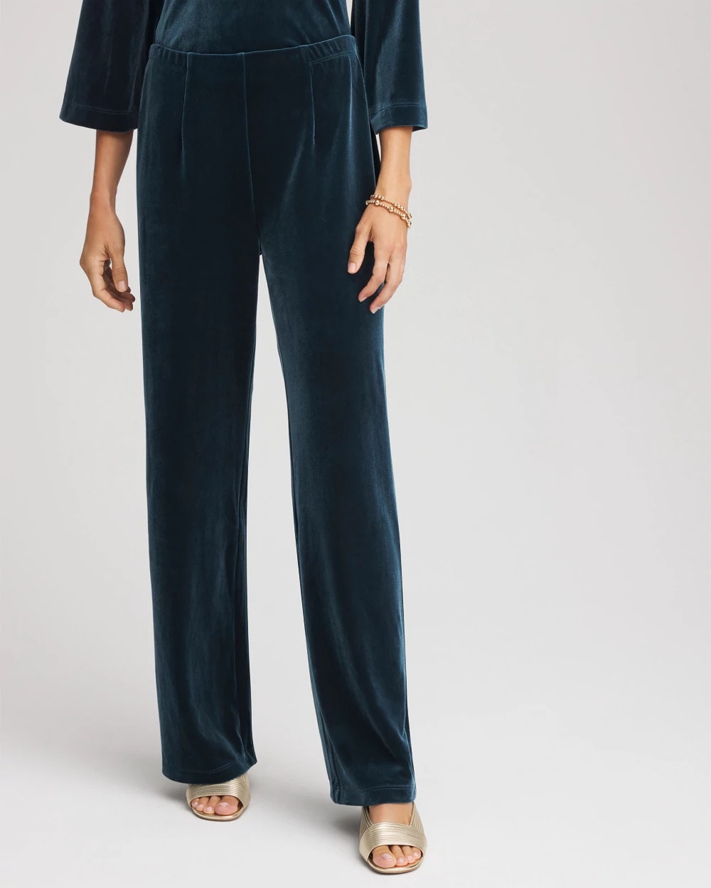 Teal Shadow Travelers™ Velvet No Tummy Pants