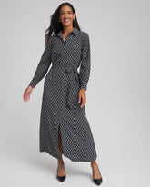 Passport Blue Chain Print Maxi Shirtdress