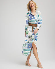 Ecru Port Call Maxi Shirtdress
