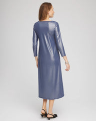 Indigo Sky Foiled Jersey Knit Maxi Dress
