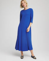 Cobalt Stone Seamed Crepe Maxi Dress