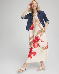 Multi Floral Tank Linen Maxi Dress