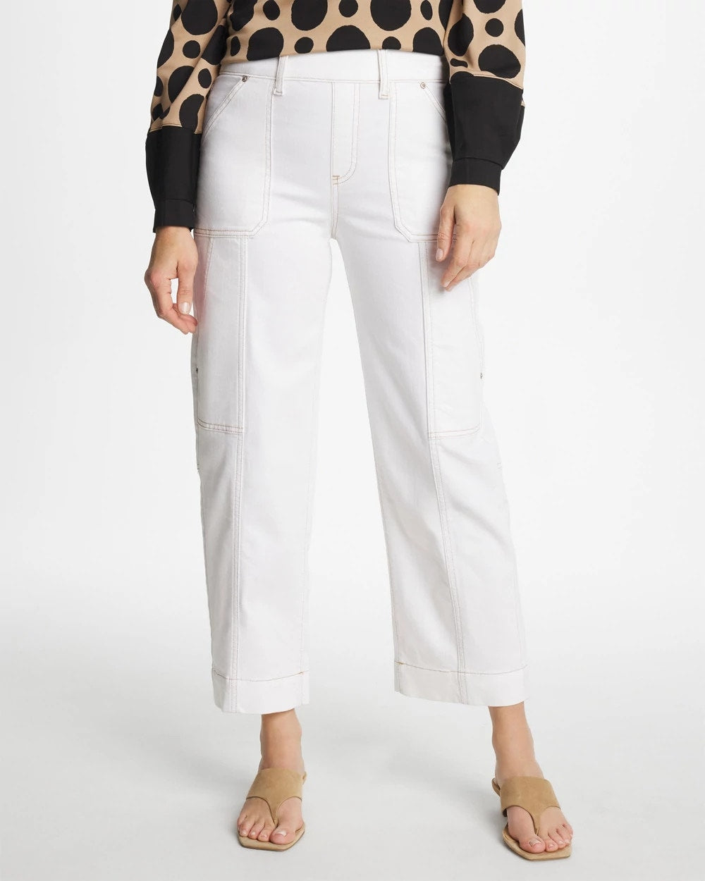 Alabaster Utility Wide Pull-On Crop Jeans