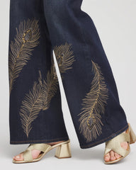 Marconi Indigo Embellished High-Rise Wide-Leg Jeans
