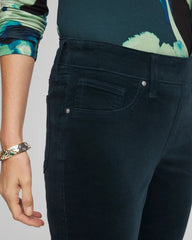 Teal Shadow Velveteen Pull-On Flared Jeans