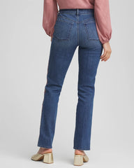 Alpine Indigo Lace Embroidered Pull-On Straight Jeans