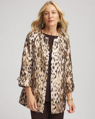 Deep Taupe Travelers™ Collection Animal Jacquard Jacket