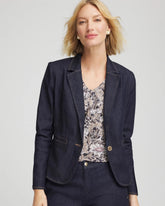 Cedar Rinse Denim Peplum Blazer