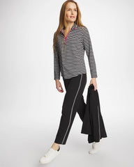 Black Zenergy® UPF Lattice-Trim Ankle Pants