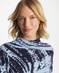 Crystal Topaz Zenergy® Luxe Sketch Funnelneck Top