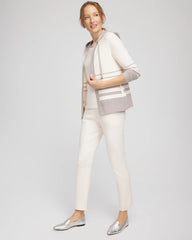 English Cream Zenergy® Luxe Metallic Striped Sweater