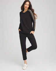 Black Zenergy® Lattice-Trim Pullover Top