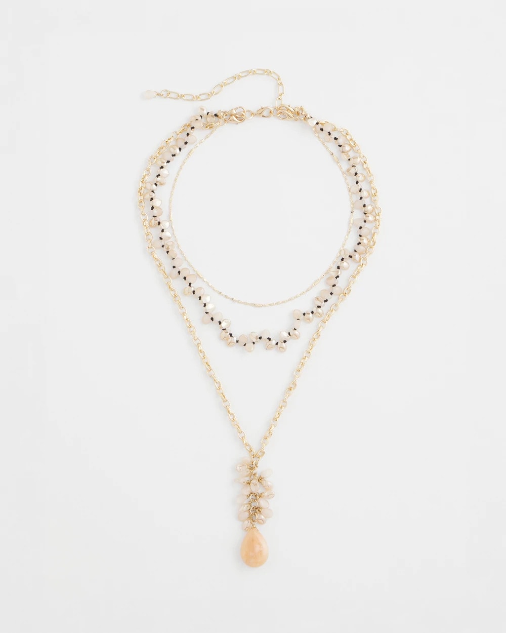 Pale Pink Convertible Rose Quartz Pendant Necklace