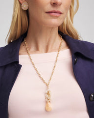 Pale Pink Convertible Rose Quartz Pendant Necklace