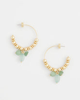 Gold No Droop® Gem Beaded Hoop Earrings