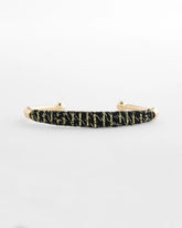 Black/Gold Thread Wrapped Cuff Bracelet
