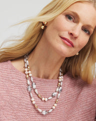 Pink Pink Art Deco Beaded Necklace