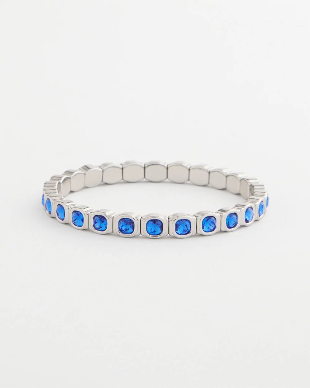 Blue Small Faceted Stretch Bracelet