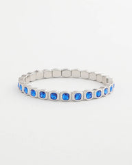 Blue Small Faceted Stretch Bracelet