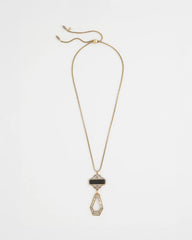 Black/Gold Adjustable Amulet Pendant Necklace
