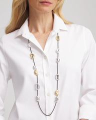 Mixed Metals Mixed-Metal Charm Necklace