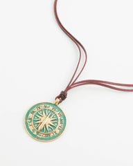 Turquoise Sundial Medallion Pendant