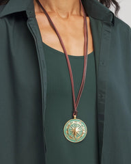 Turquoise Sundial Medallion Pendant