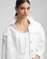 White White Beaded Single Strand Necklace