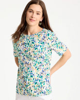 Topanga Green Leafy Swamp Pima Elbow Sleeve Tee