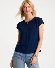 Riviera Authentic Refined Denim Button Tee