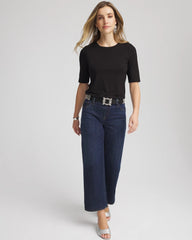 Black Elbow Sleeve Tee