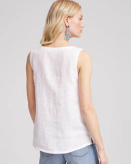 Alabaster Sleeveless Linen Tank Top